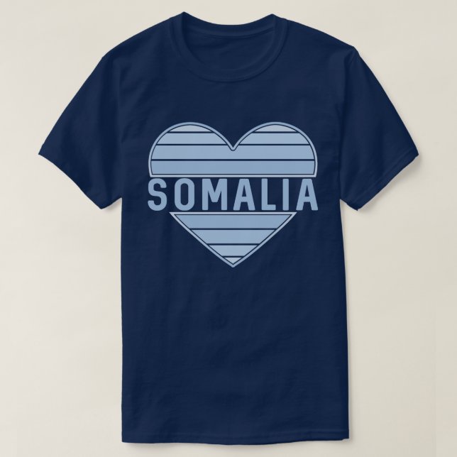 Camiseta Eu Amo Somália, Coração Somali (Frente do Design)