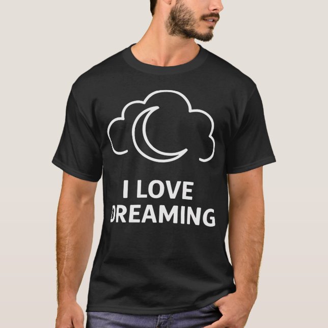 Camiseta Eu Amo Sonhando Nuvem Lua (Frente)