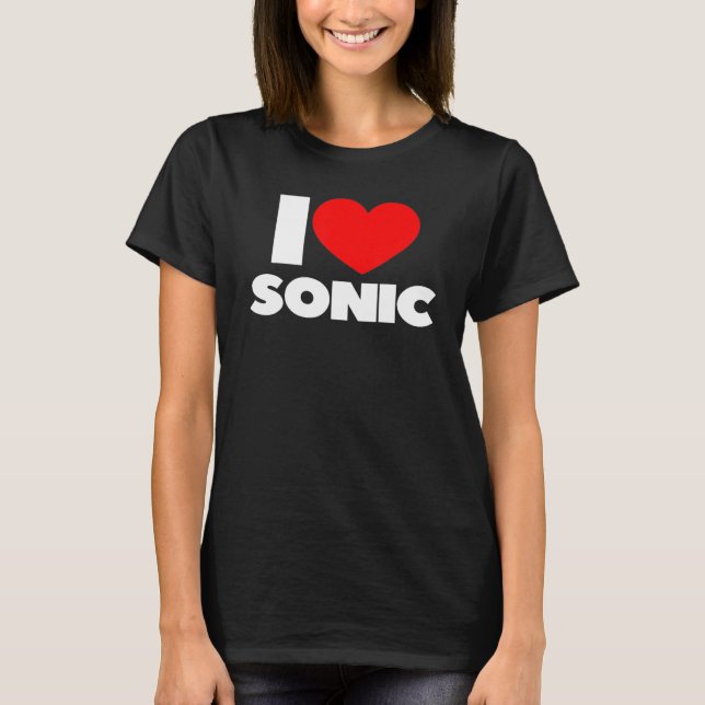 Camiseta Eu Amo Sonic Coração (Frente)