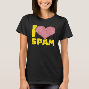 Camiseta Eu Amo Spam Comida de Porco Cozida Enlatada Spam