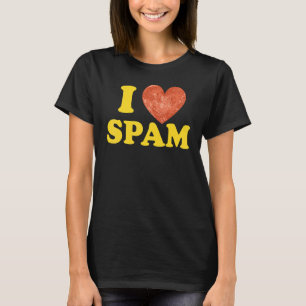 Camiseta Eu Amo Spam Comida de Porco Cozida Enlatada Spam