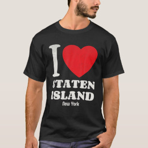 Camiseta Eu Amo Staten Island New York Lover Distress