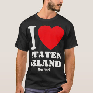 Camiseta Eu Amo Staten Island New York Lover Retro Distress