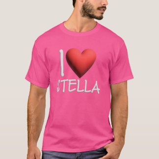 Camiseta Eu Amo Stella Name Personalizado Menina Amiga