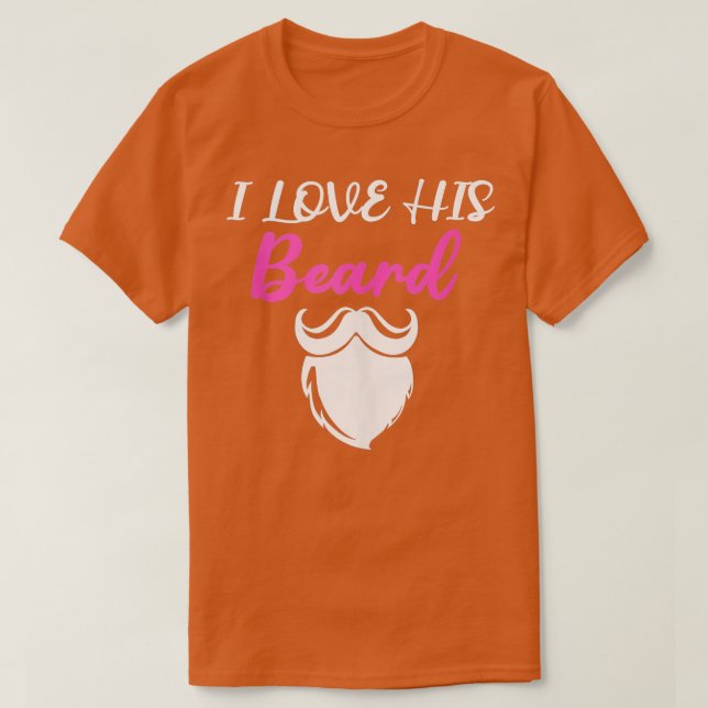 Camiseta Eu Amo Sua Barba Engraçada Presente para Amantes d (Frente do Design)