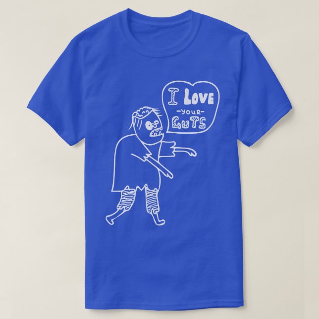 Camiseta Eu Amo Sua Cabeça Engraçado Zombie 4846 (Frente do Design)