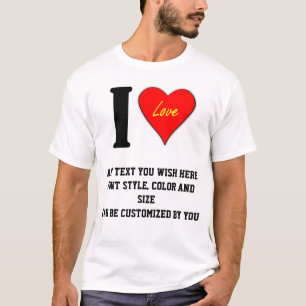 CAMISETA EU AMO (SUAS PALAVRAS PERSONALIZADAS AQUI)