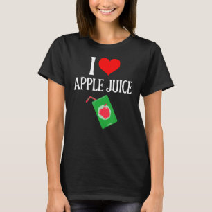Camiseta Eu amo suco de maçã - I (coração) suco de maçã - s