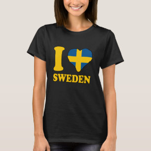 Camiseta Eu Amo Suécia Raízes Suecas Orgulho Sueco Suécia F