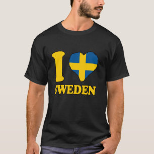 Camiseta Eu Amo Suécia Raízes Suecas Orgulho Sueco Suécia F