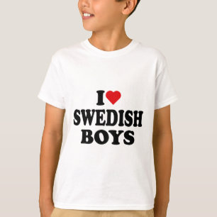 Camiseta Eu Amo Suecos Eu Corto Meninos Suecos