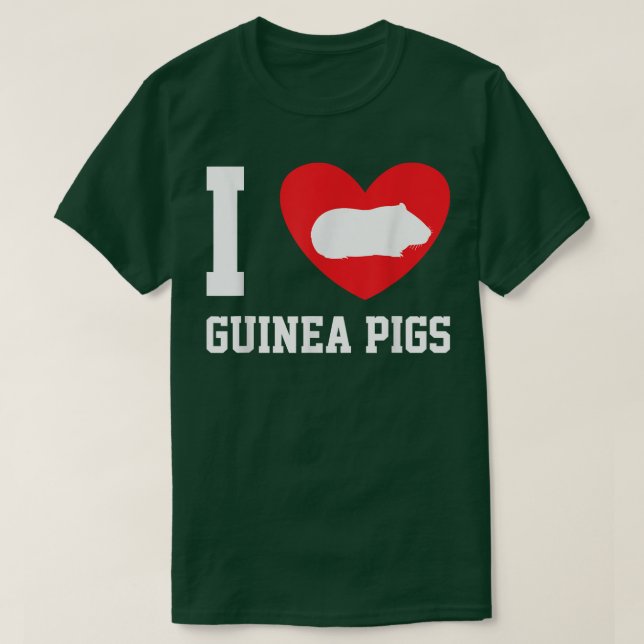 Camiseta Eu Amo Suíno Coração Guiné Suíno Suíno Pet Lover T (Frente do Design)
