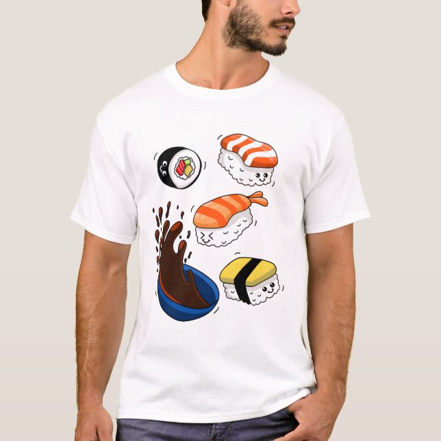 Camiseta Eu Amo Sushi (Frente)