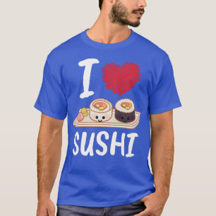 Camiseta Eu Amo Sushi I Japan Maki Chef Comida Japonês Sush