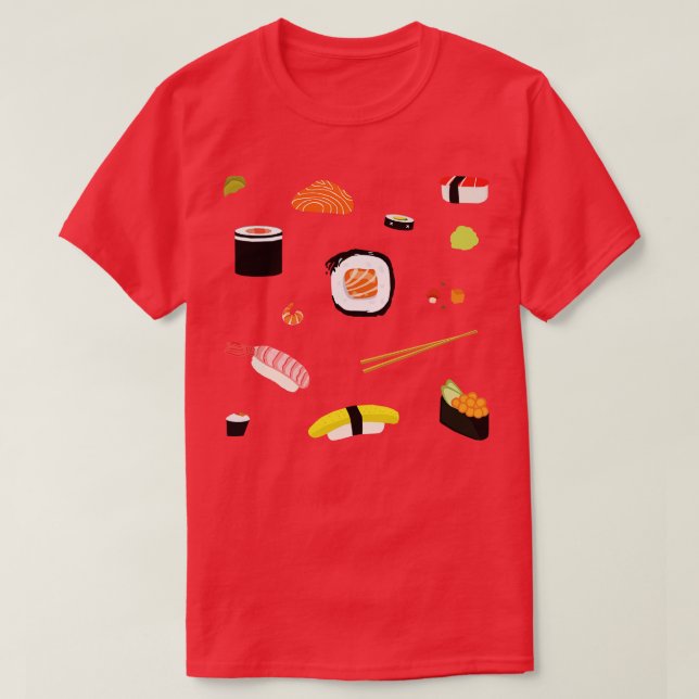 Camiseta Eu Amo Sushi Roll (Frente do Design)