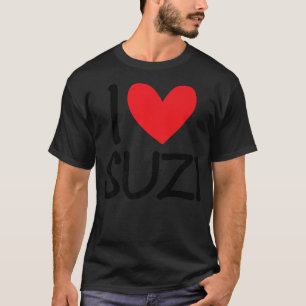Camiseta Eu Amo Suzi Name Heart Personalised Men Cara BFF F