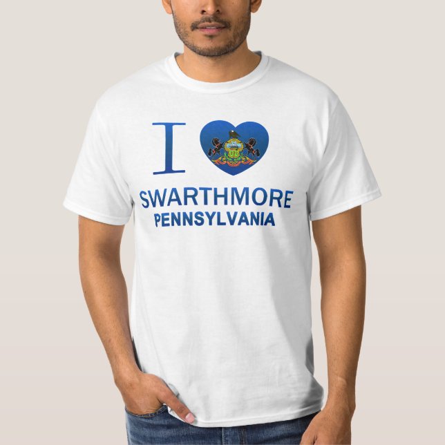 Camiseta Eu amo Swarthmore, PA (Frente)
