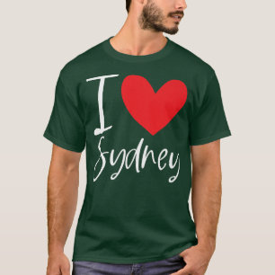 Camiseta Eu Amo Sydney Name Personalizado Girl Woman Bff Fr
