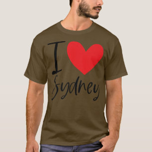 Camiseta Eu Amo Sydney Name Personalizado Girl Woman Bff Fr