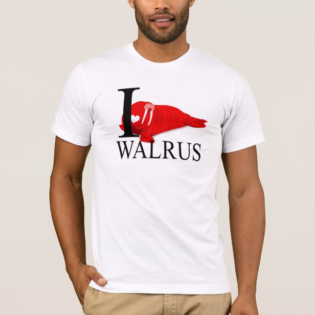 Camiseta Eu amo t-shirt da morsa (Frente)