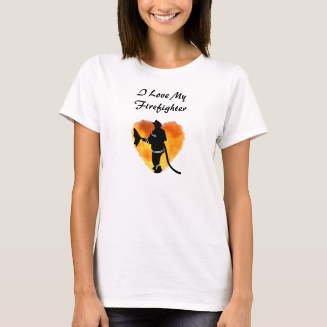 Camiseta "Eu amo t-shirt do meu sapador-bombeiro" (Frente)