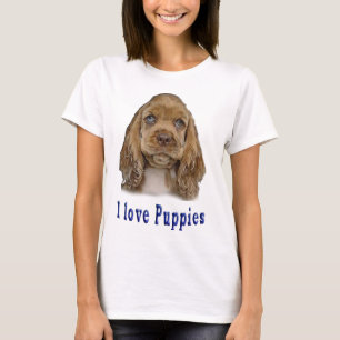 Camiseta Eu amo t-shirt dos filhotes de cachorro