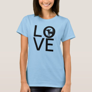 Camiseta Eu amo   T-Shirt solteiro de cão preto