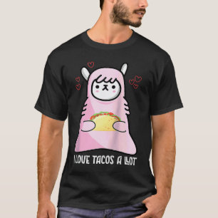 Camiseta Eu Amo Tacos Dia dos Namorados Taco Bar Llama Fofo