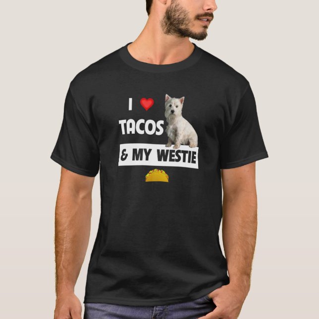 Camiseta Eu Amo Tacos E Meu Cachorro Ocidental (Frente)