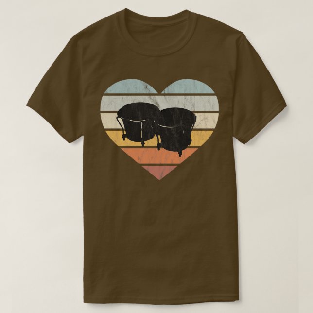 Camiseta Eu Amo Tambores Cubanos De Bongo (Frente do Design)