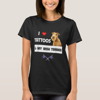 Camiseta Eu Amo Tatuagens E Meu Cachorro Irlandês, Pai Mãe 