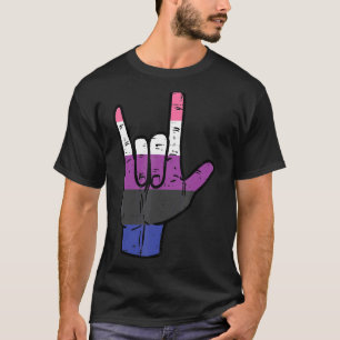 Camiseta Eu Amo-Te A Assinar A Linguagem Genderfluida Orgul