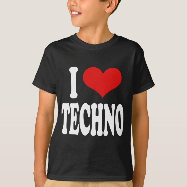 Camiseta Eu amo Techno (Frente)