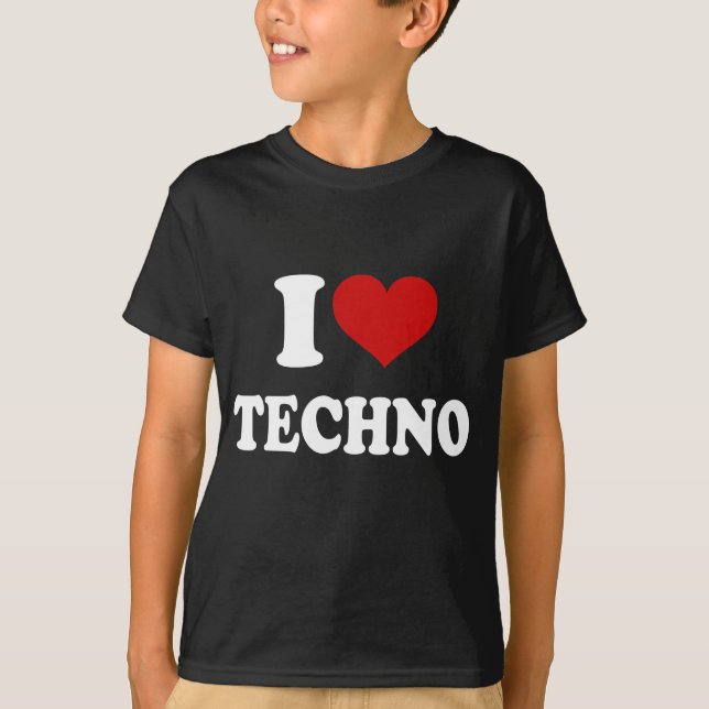 Camiseta Eu amo Techno (Frente)