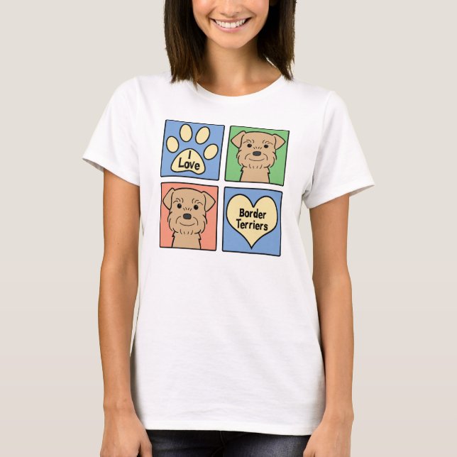 Camiseta Eu amo terrier de beira (Frente)