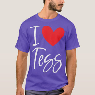 Camiseta Eu Amo Tess Name Personalan Mulher Personalizada B