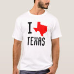 Camiseta Eu amo Texas<br><div class="desc">"Eu amo a camisa perfeita de Texas" para aqueles amantes de Texas para fora lá.</div>