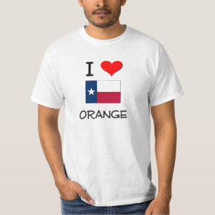 Camiseta Eu amo Texas alaranjado