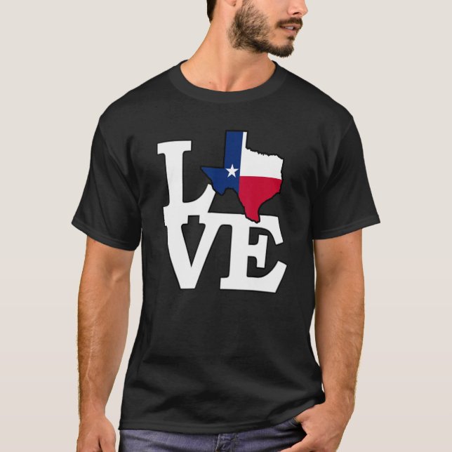Camiseta Eu Amo Texas Lone Star State Flag Texan Houston Da (Frente)