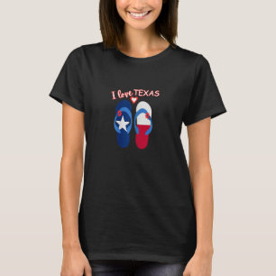 Camiseta Eu AMO TEXAS Sandálias Casuais de Verão para Mulhe