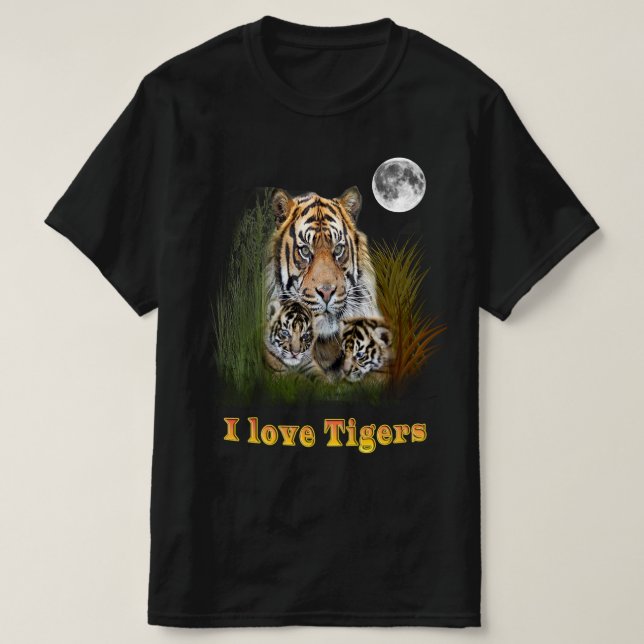 Camiseta Eu amo Tigers (Frente do Design)