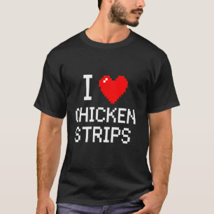Camiseta Eu Amo Tiras de Frango Amante de Comida Rápida de