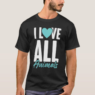 Camiseta Eu Amo Todos os Animais Resgate de Animais Direi