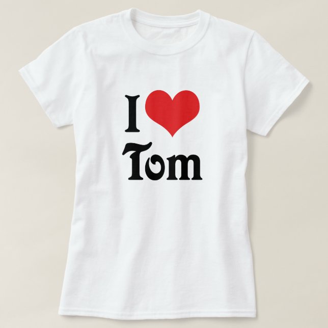 Camiseta Eu Amo Tom (Frente do Design)