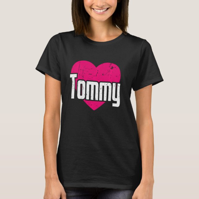 Camiseta Eu Amo Tommy Cute Primeiro Nome Eu Corto Tommy (Frente)