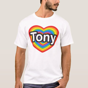 Camiseta Eu amo Tony. Eu te amo Tony. Coração