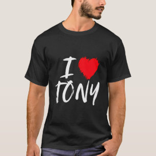 Camiseta Eu Amo Tony Husband Pai Son Namorado Grandson Red
