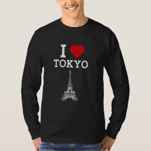 Camiseta Eu Amo Tóquio Brincadeira Engraçado Torre Eiffel L