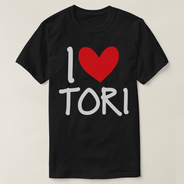 Camiseta Eu Amo Tori Name Personalan Mulher Personalizada B (Frente do Design)