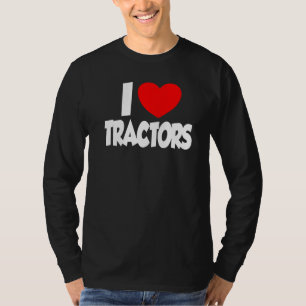 Camiseta Eu Amo Tratores Cardíacos Fazendas Meninos Mulhere